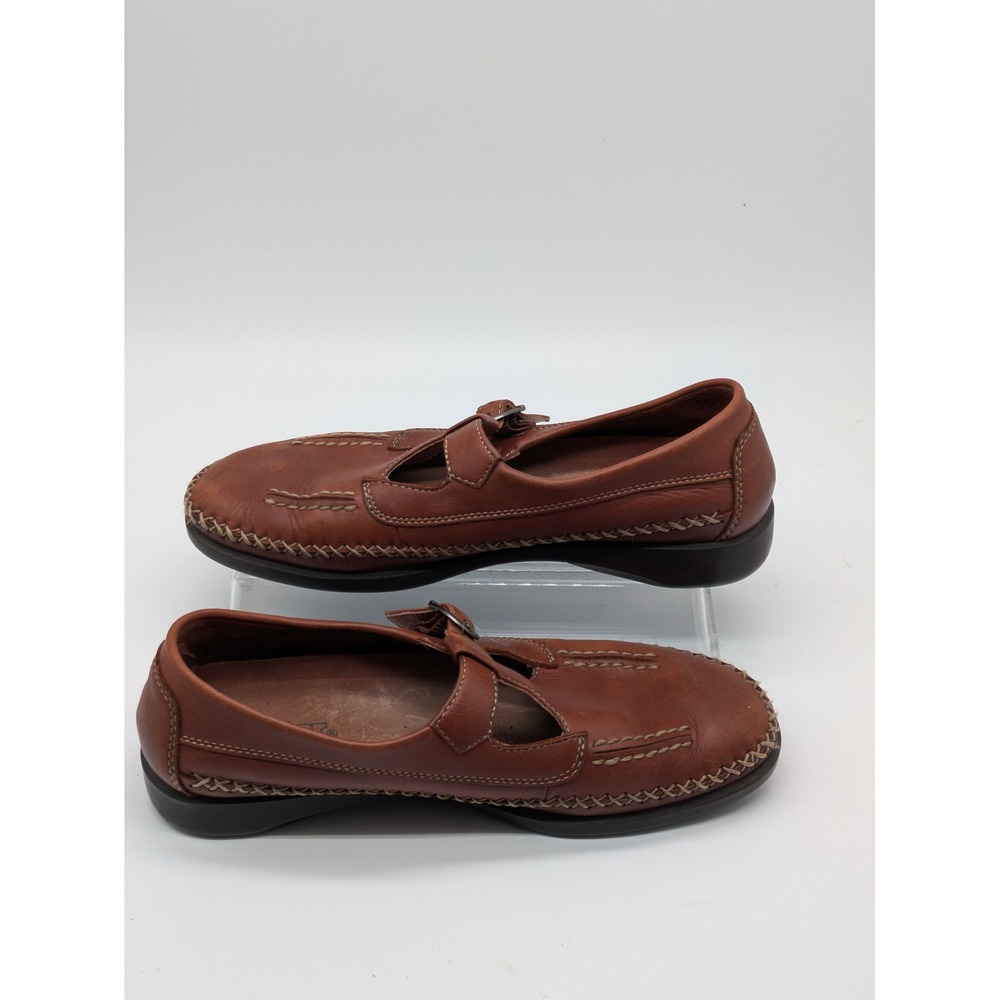 Dexter Womens Size 8 Brown Leather T Strap Mary Jane Comfort Loafers